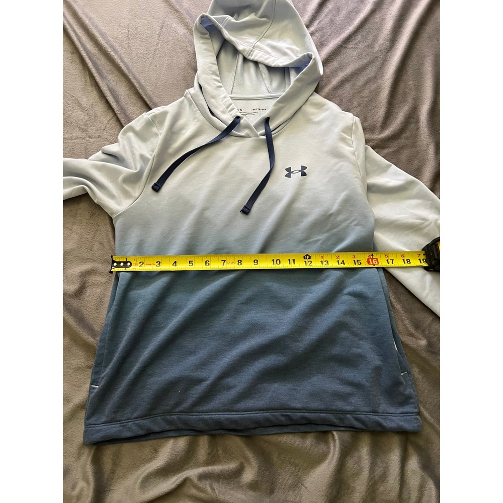 Under Armour Womens Ombre Blue Lightweight Hoodie Sweatshirt XS HeatGear Loose - Picture 7 of 9